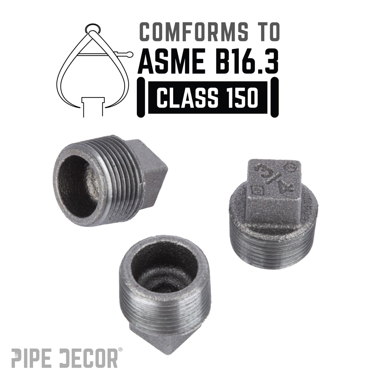 3/4 in. Black Plug
