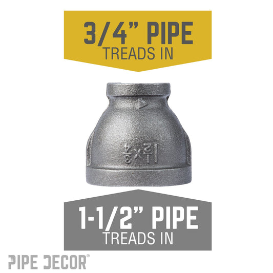 1 1/2 in. x 3/4 in. Black Reducing Coupling
