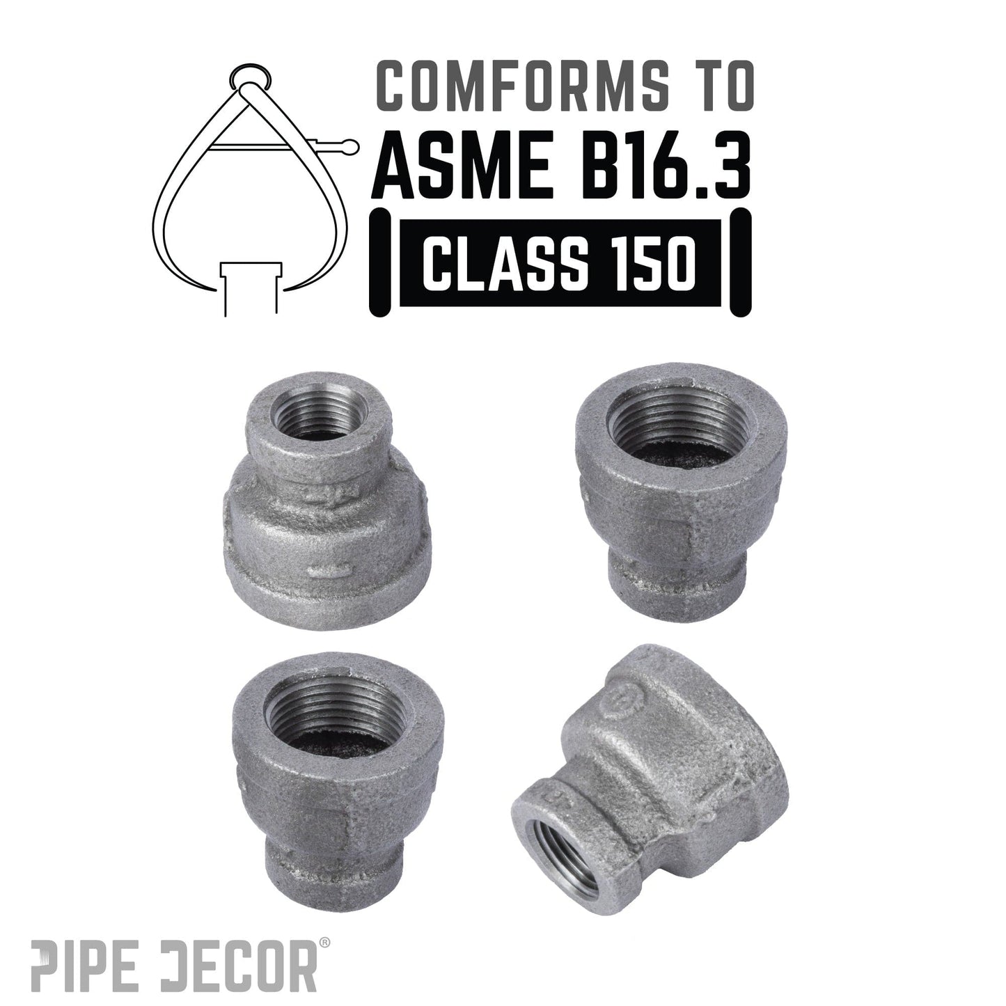 1 in. x 1/2 in. Black Reducing Coupling