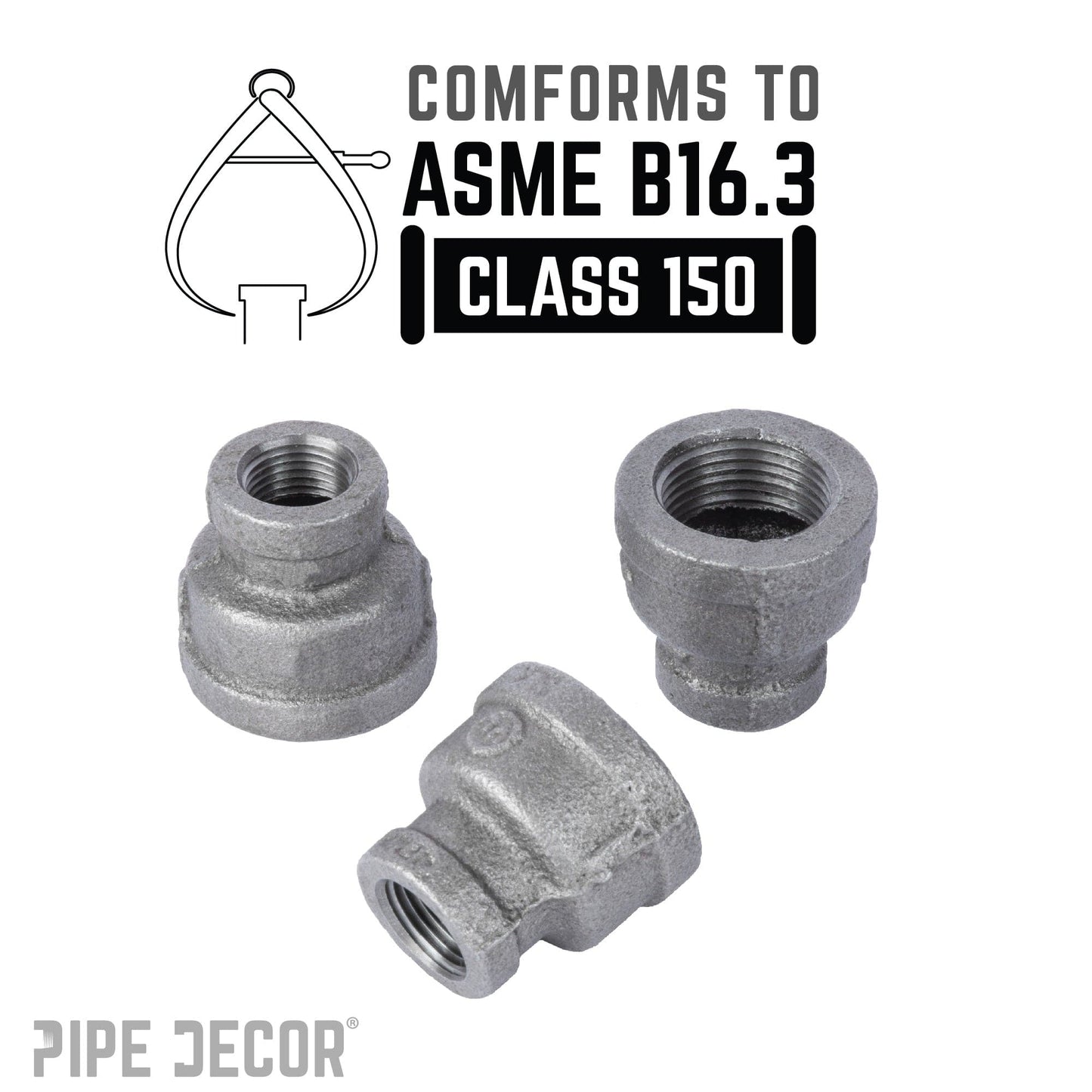 1 1/4 in. x 1/2 in. Black Reducing Coupling