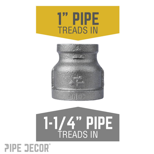 1 1/4 in. x 1 in. Black Reducing Coupling