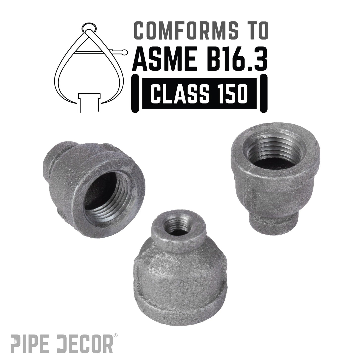 1/4 in. x 1/8 in. Black Reducing Coupling