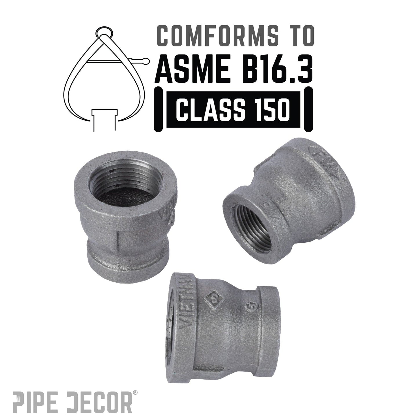 2 in. x 1 1/4 in. Black Reducing Coupling