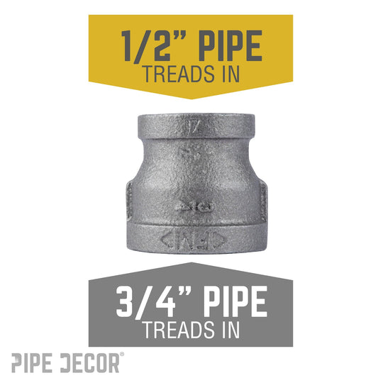 3/4 in. x 1/2 in. Black Reducing Coupling