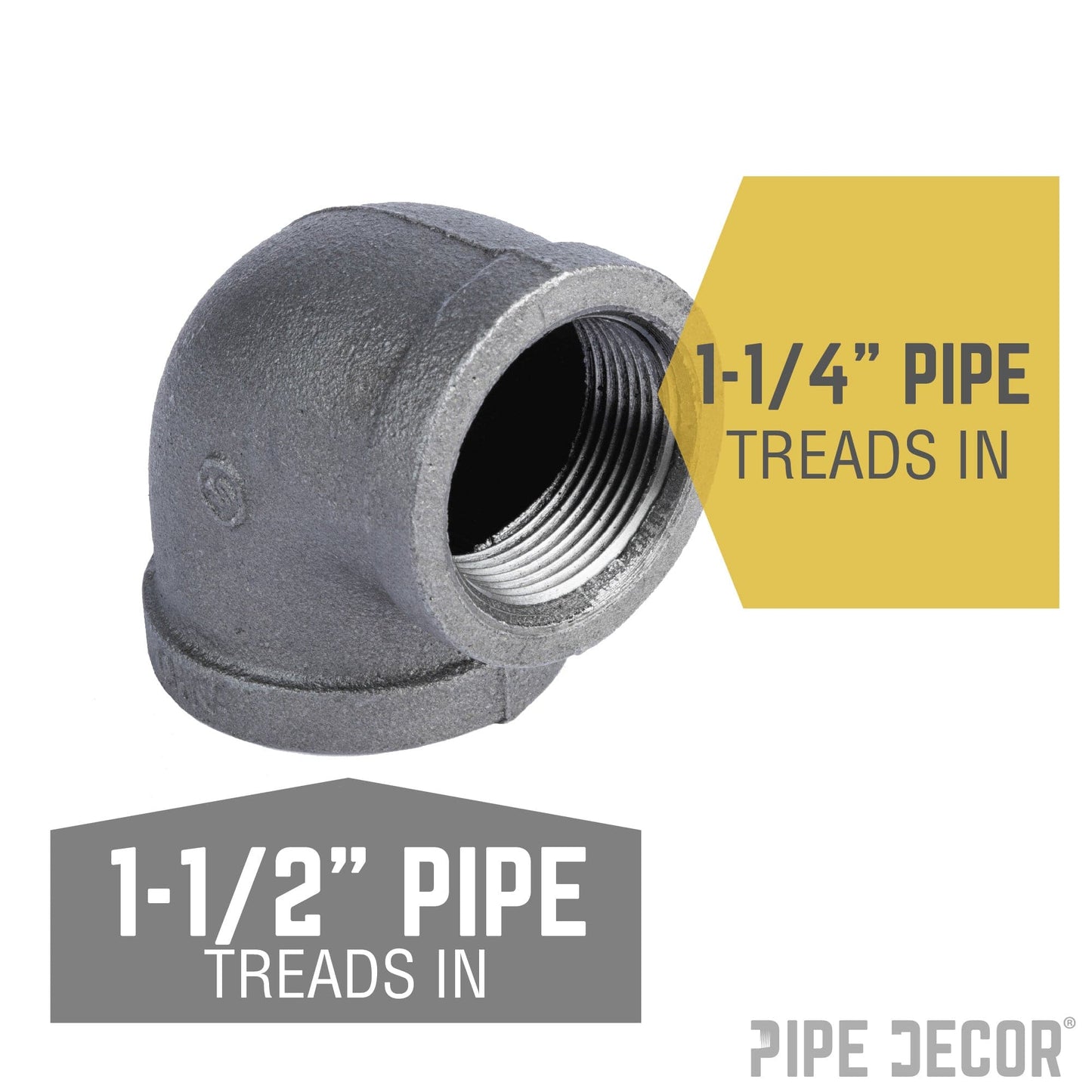 1 1/2 in. x 1 1/4in. Black Reducing Elbow