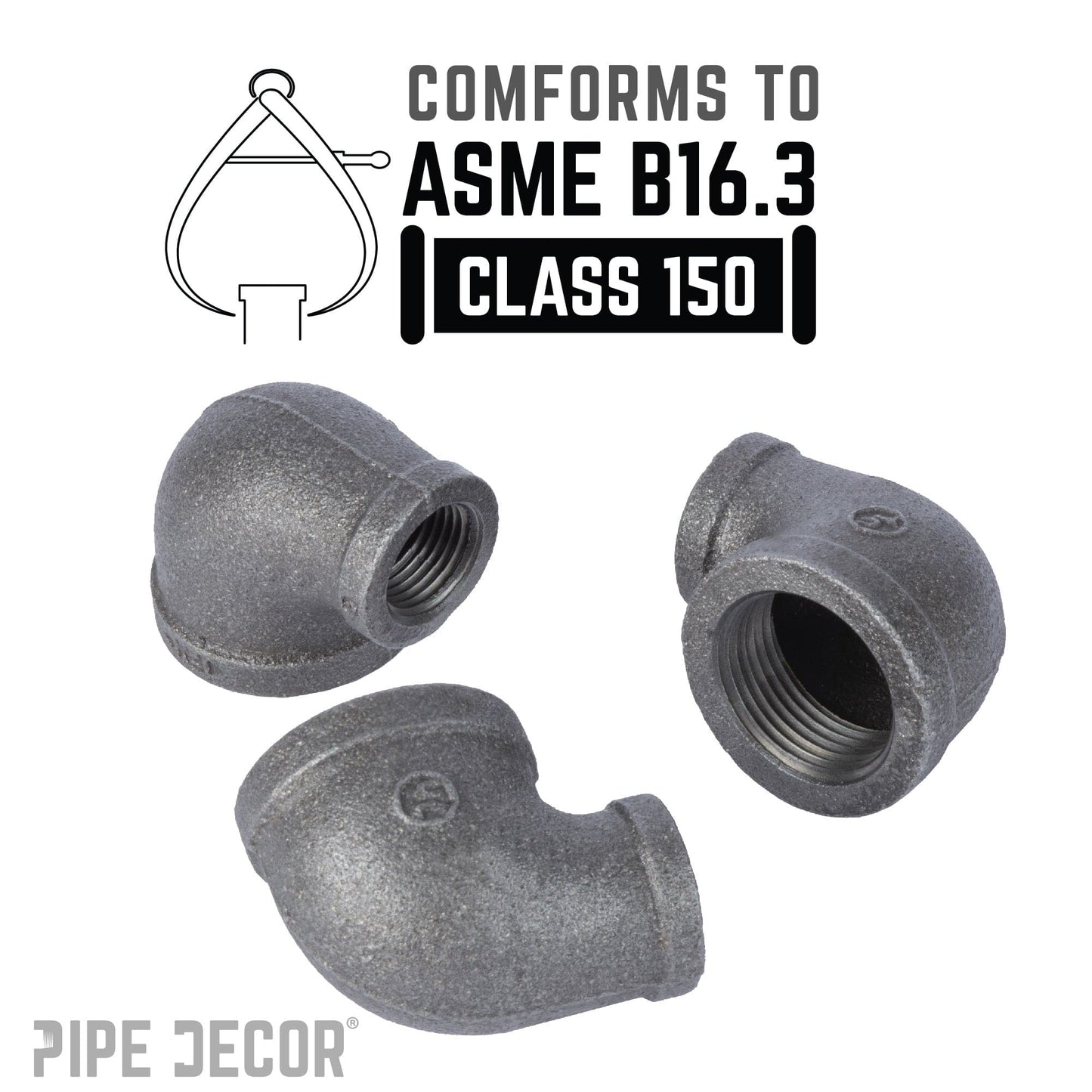 1 in. x 3/4 in. Black Reducing Elbow