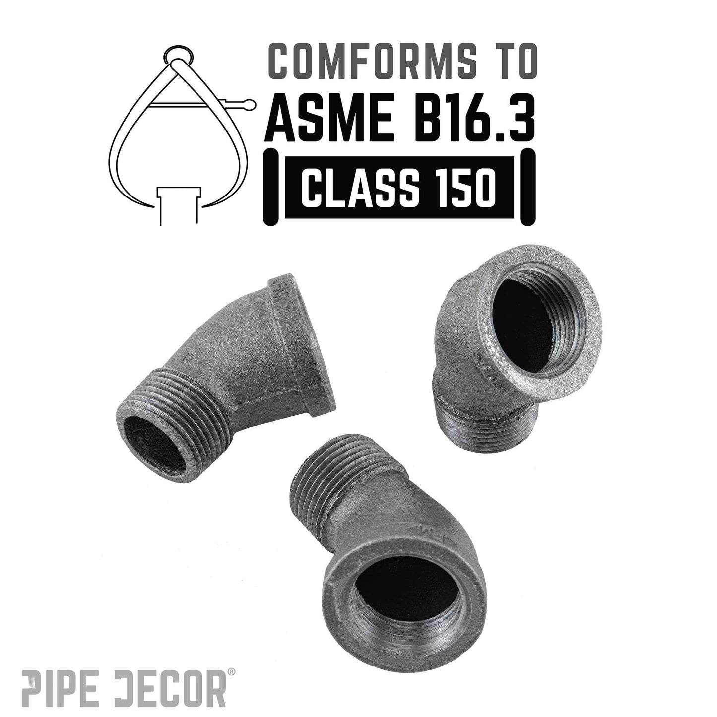 1 1/4 in. Black 45 Degree Street Elbow