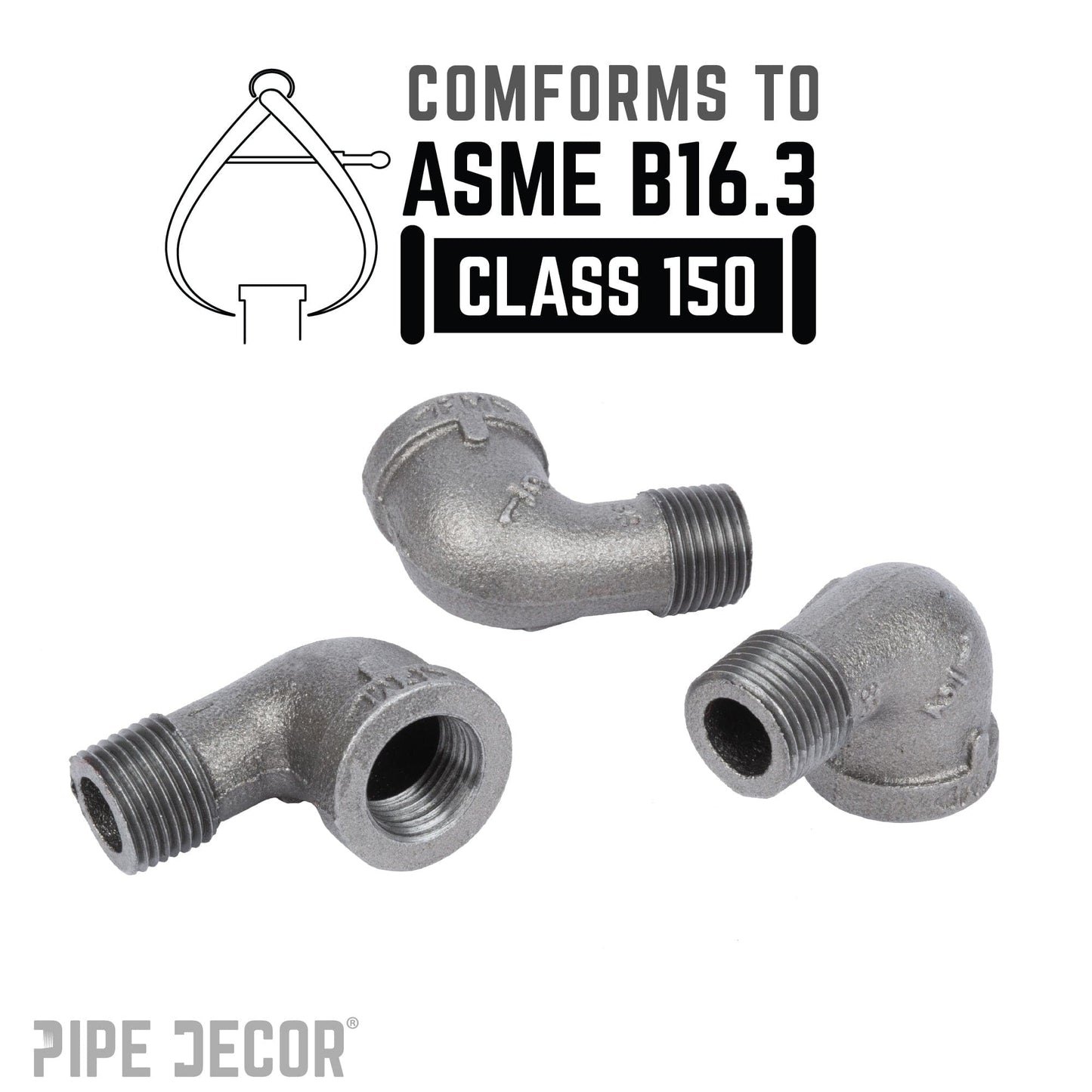 1/2 in. Black 90 Degree Street Elbow