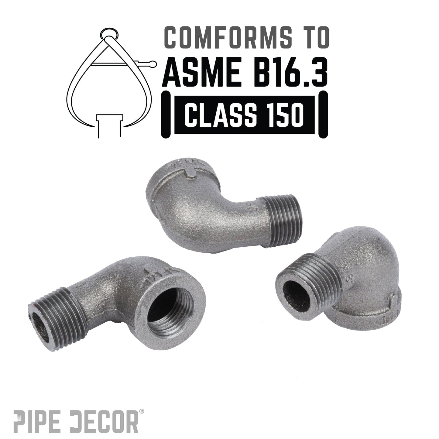 1/4 in. Black 90 Degree Street Elbow