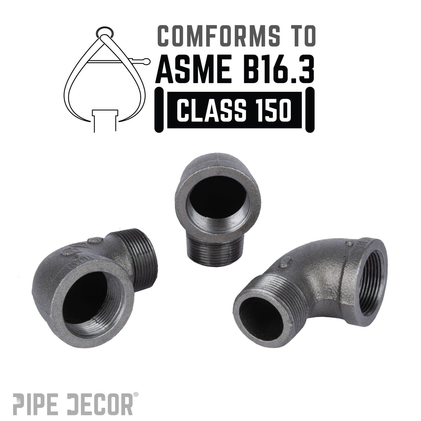 3/4 in. Black 90 Degree Street Elbow