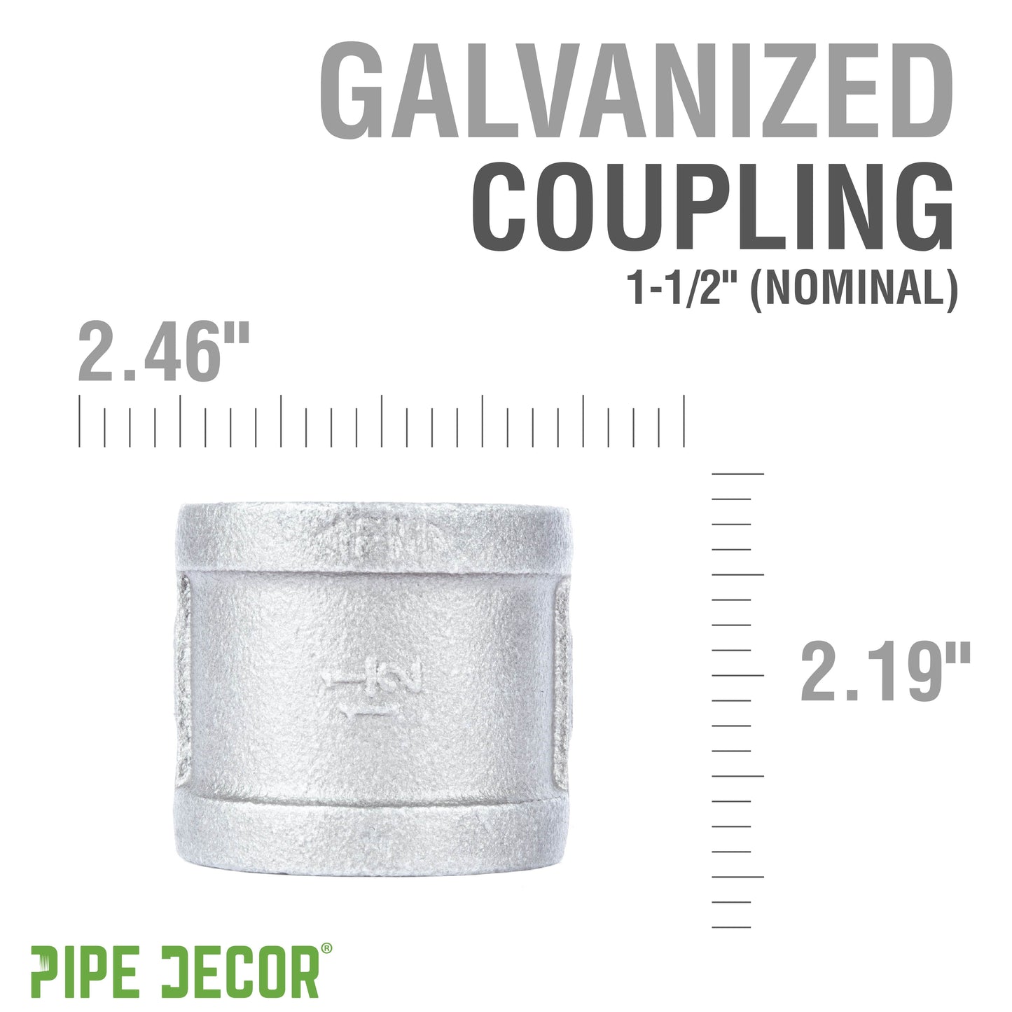 1 1/2 in. Galvanized Iron Coupling