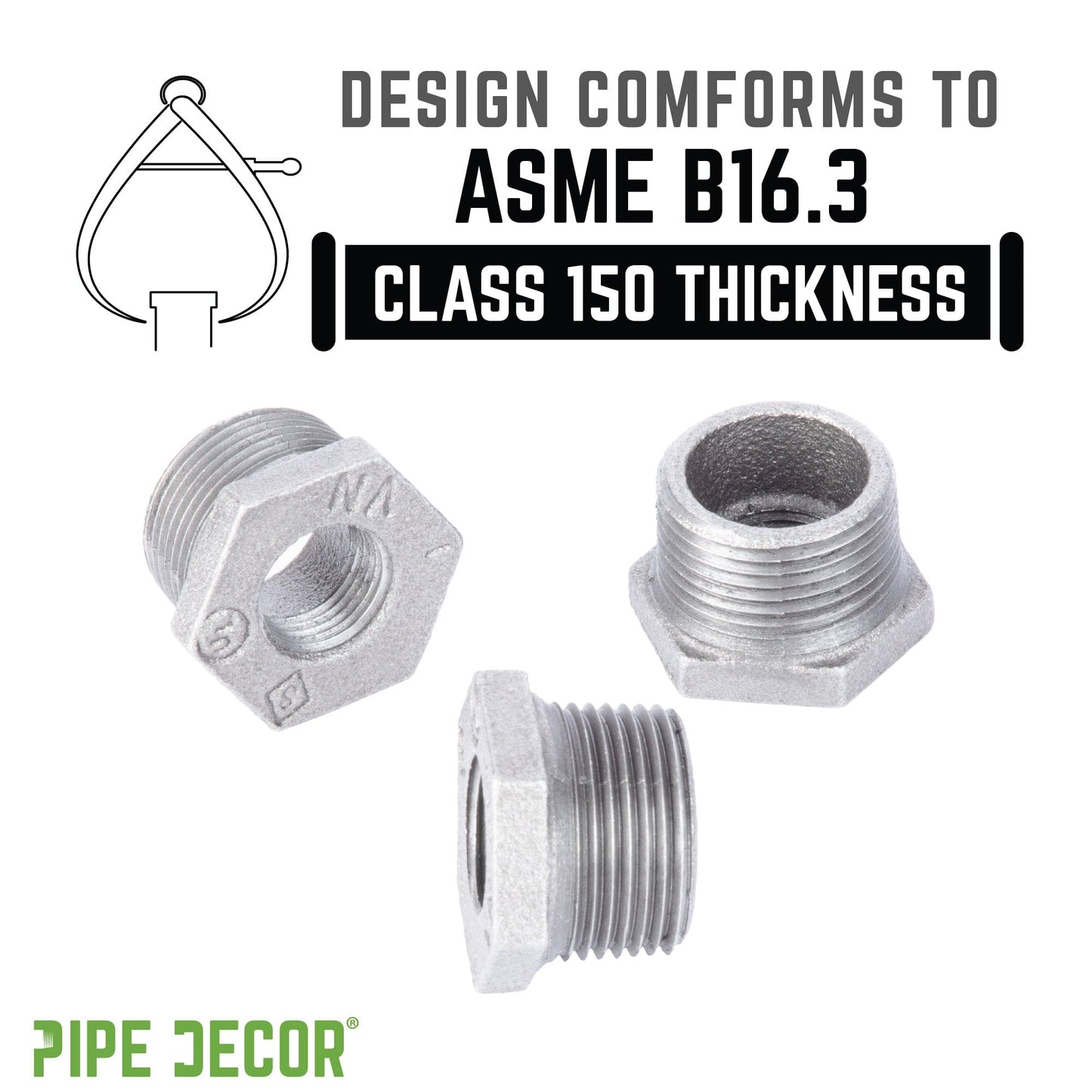 1 1/2 in. x 1/2 in. Galvanized Iron Bushing