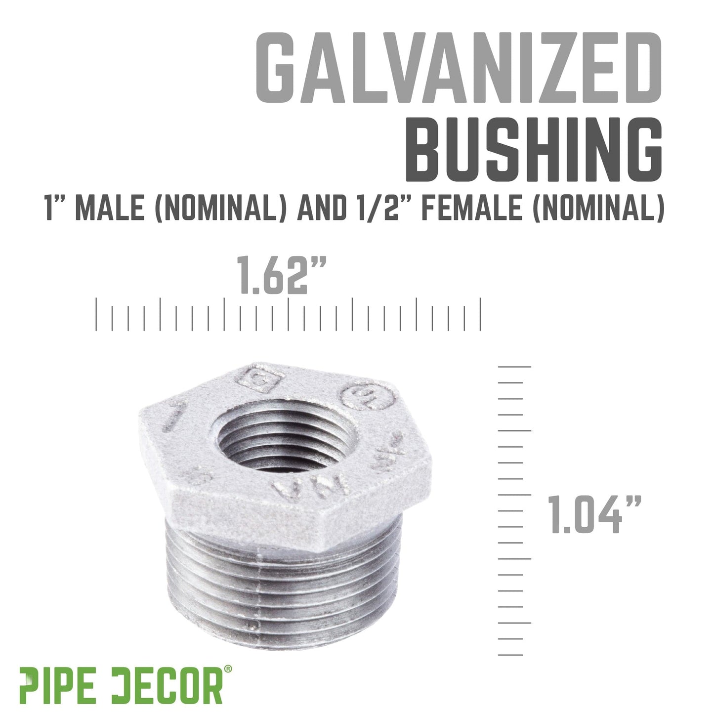 1 in. x 1/2 in. Galvanized Iron Bushing