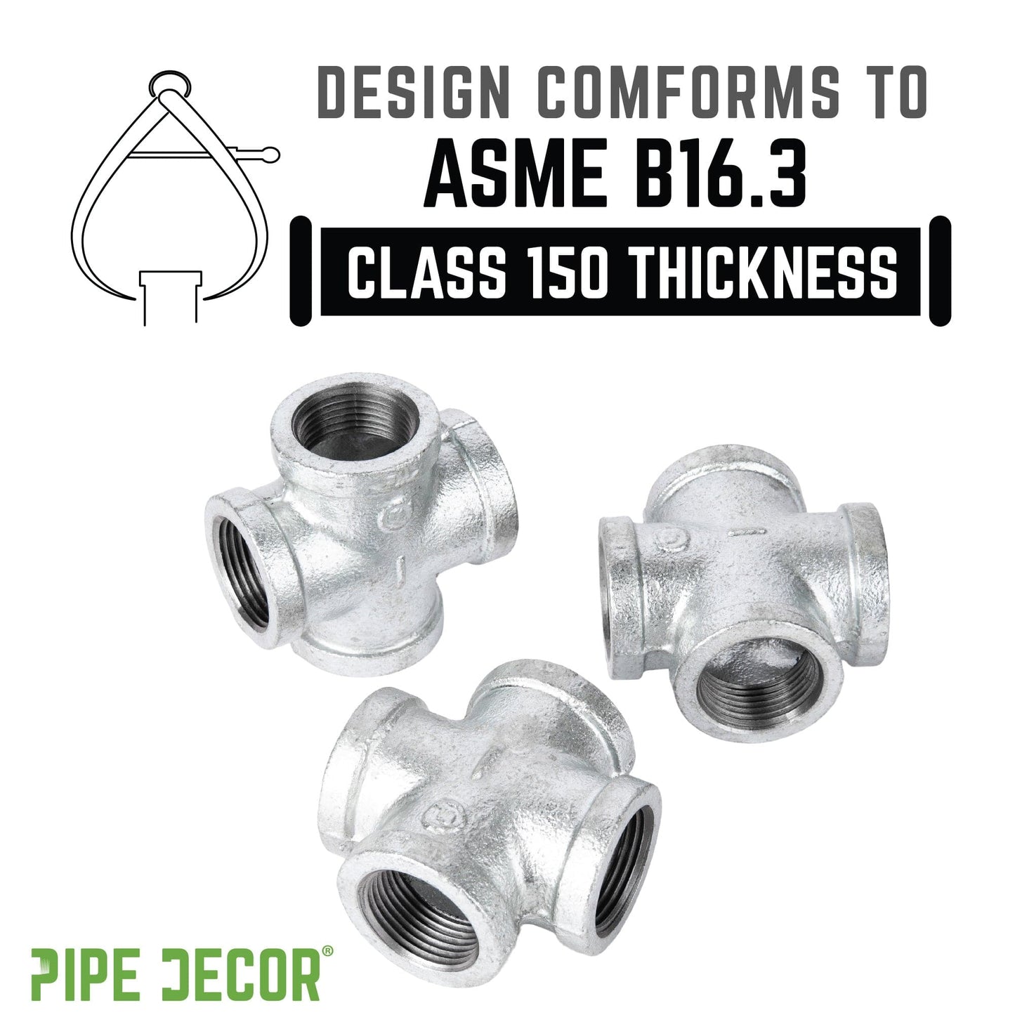 1 in. Galvanized Iron Cross