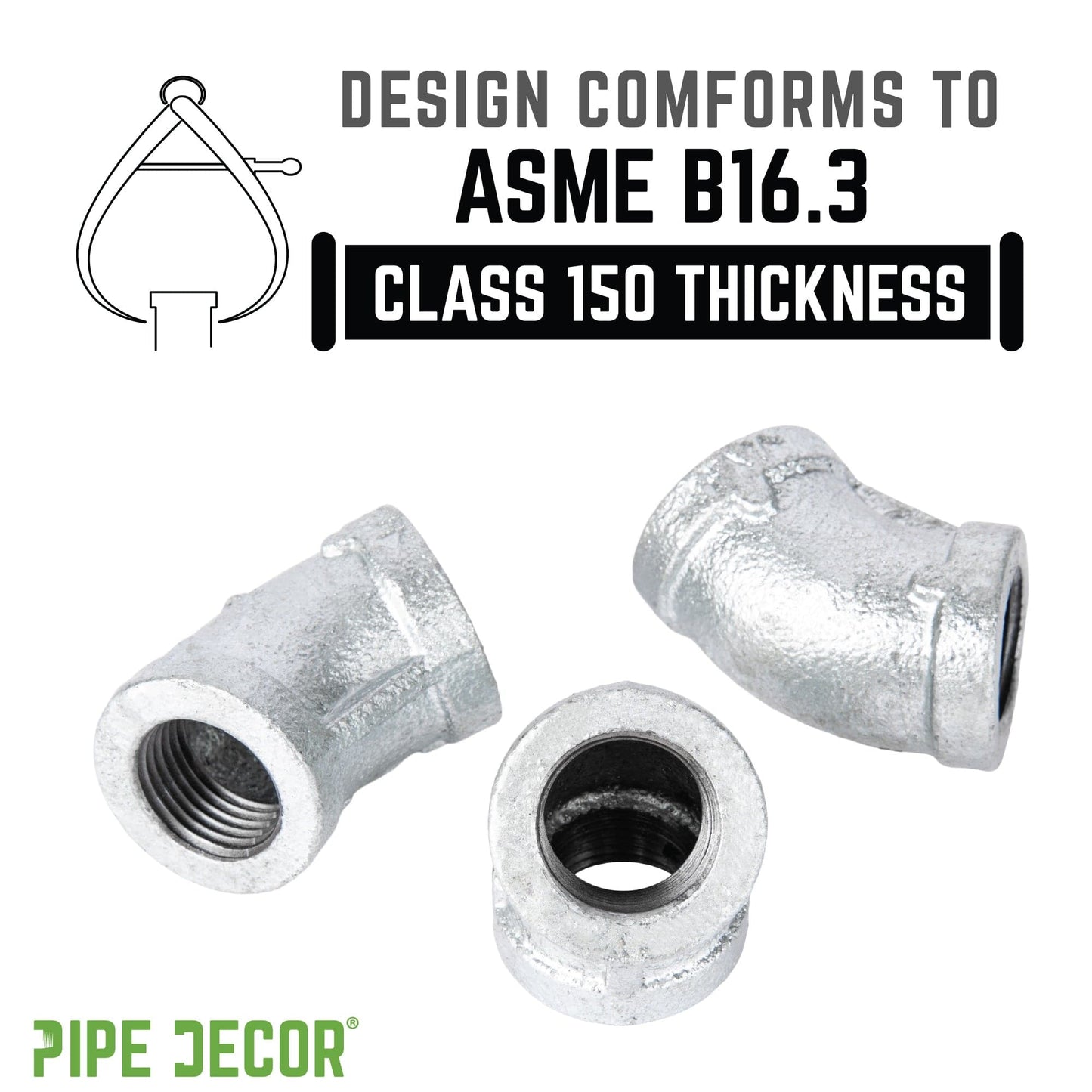 1/4 in.  Galvanized Iron 45 Degree Elbow