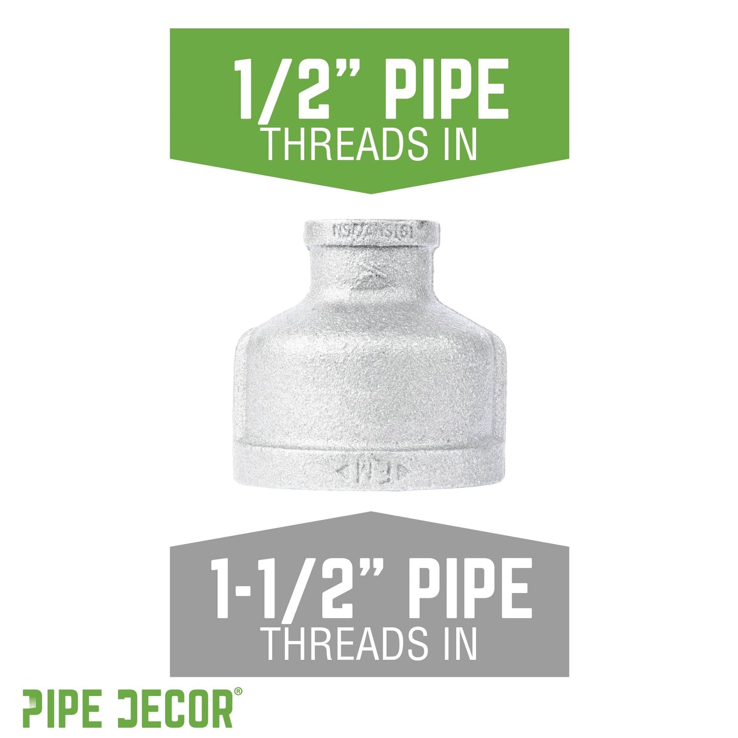 1 1/2 in. x 1/2 in. Galvanized Iron Reducing Coupling