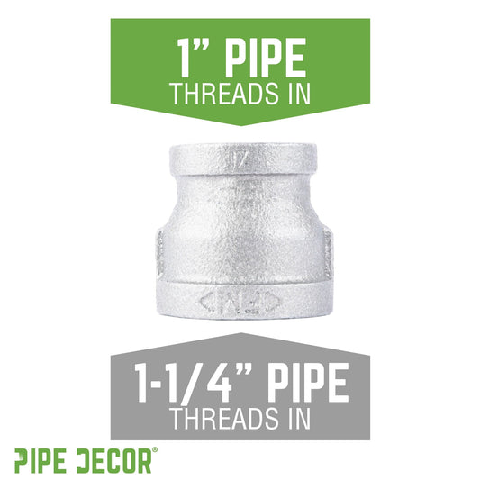 1 1/4 in. x 1 in. Galvanized Iron Reducing Coupling