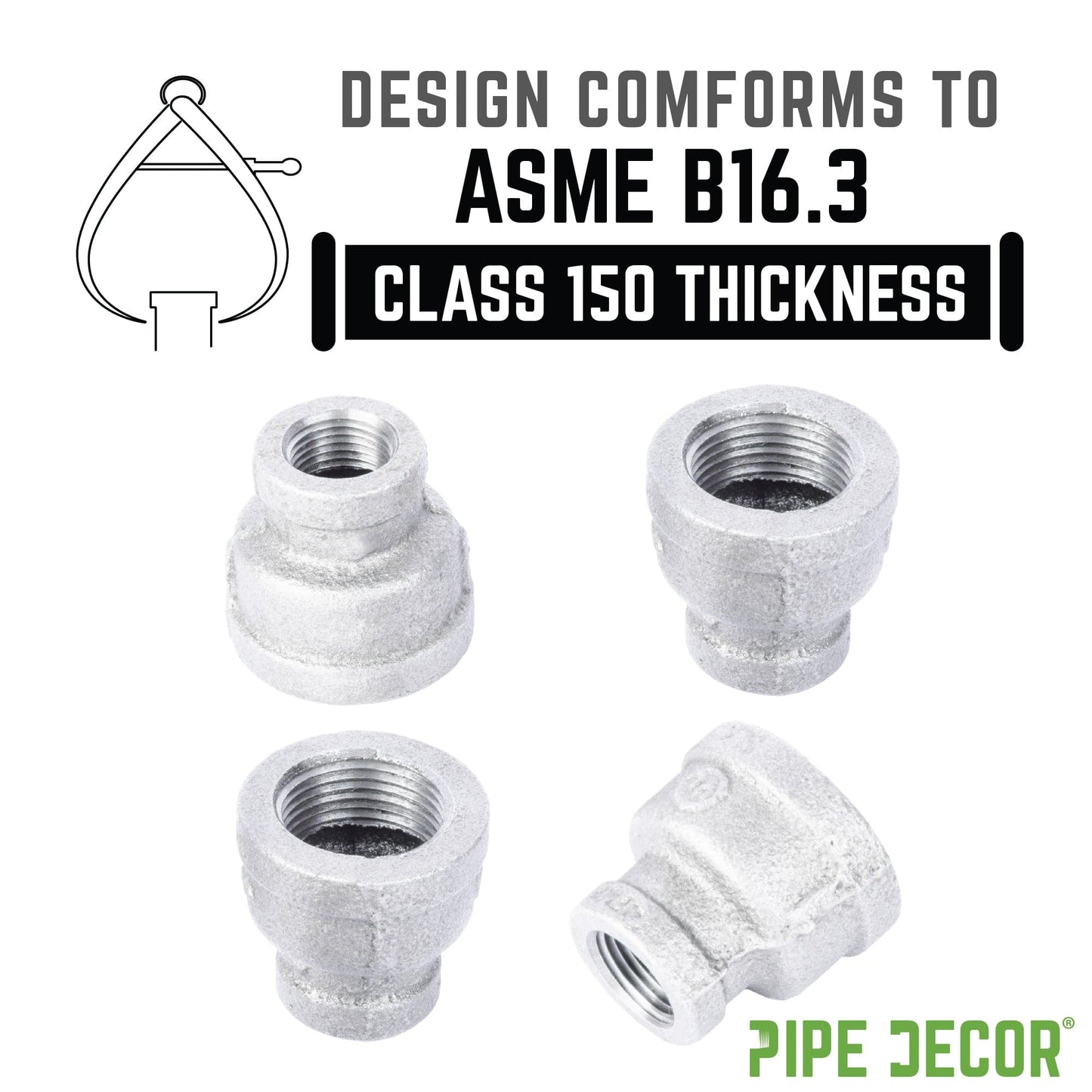 1/2 in. x 1/4 in. Galvanized Iron Reducing Coupling