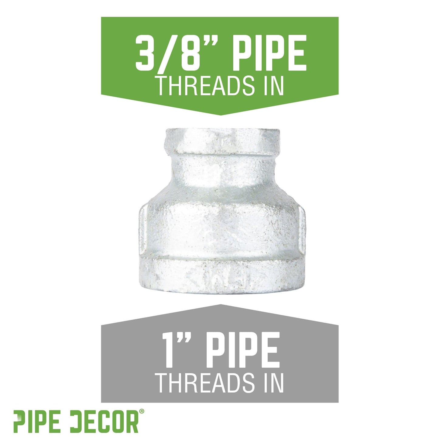 1 in. x  3/8 in. Galvanized Iron Reducing Coupling