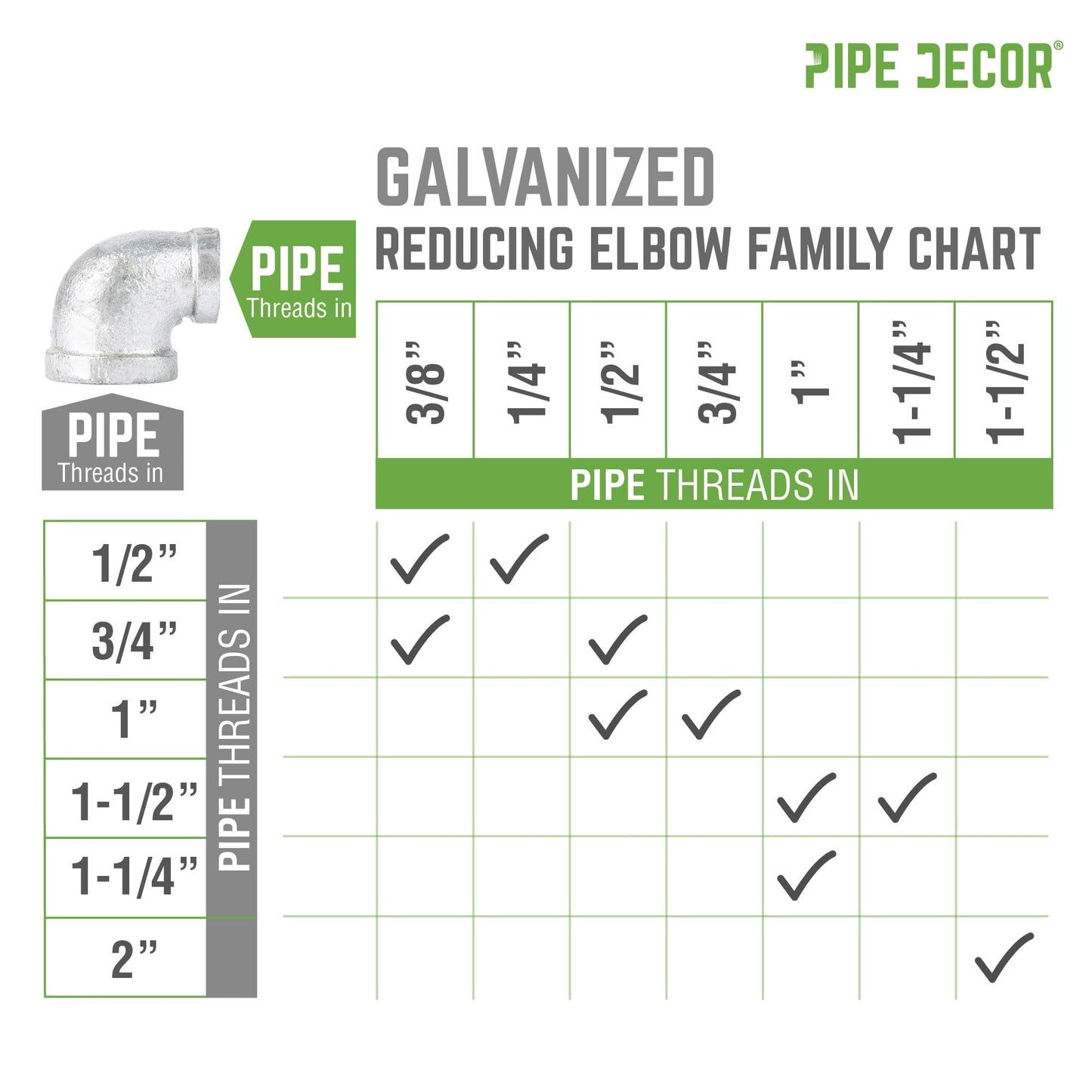 1 1/2 in. x 1 in. Galvanized Iron Reducing Elbow