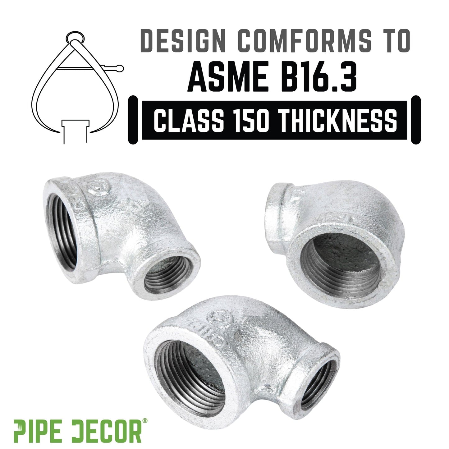 1 in. x 1/2 in. Galvanized Iron Reducing Elbow