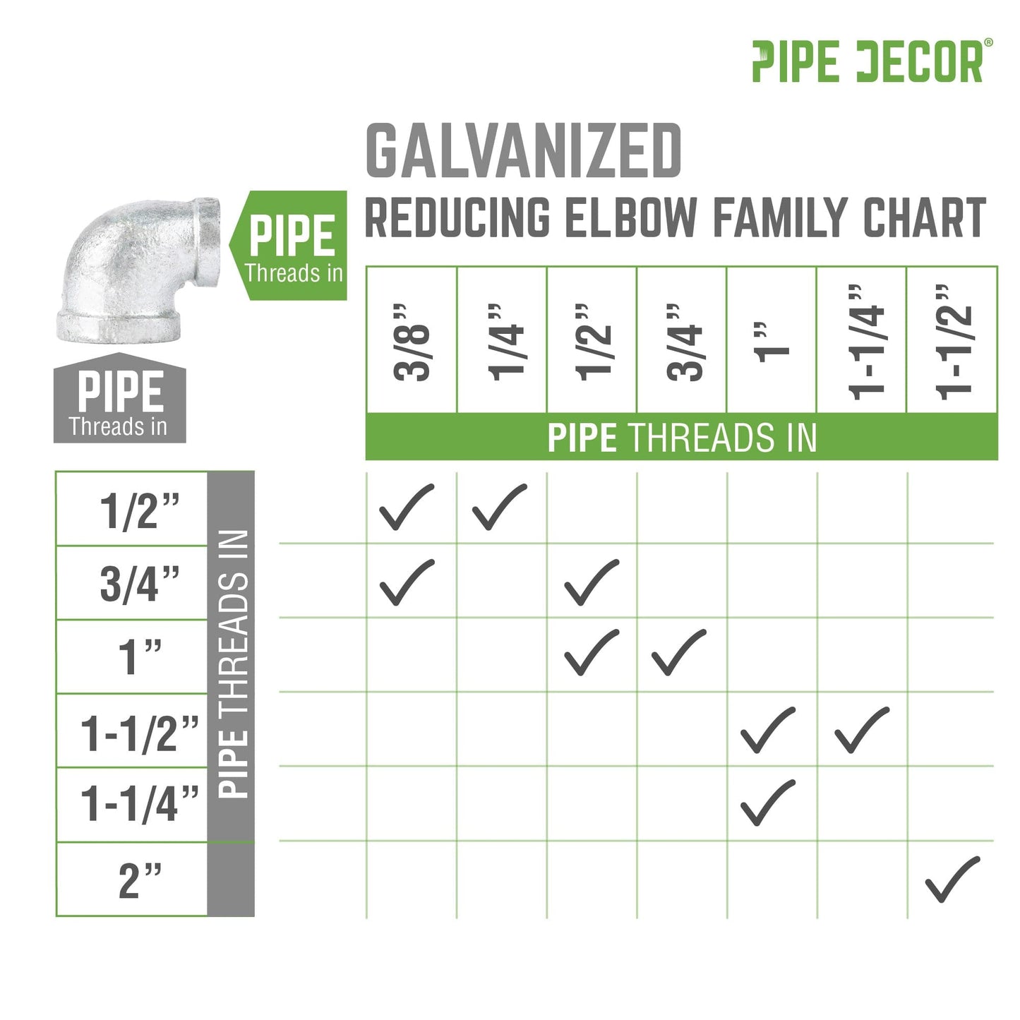 1 in. x 3/4 in. Galvanized Iron Reducing Elbow