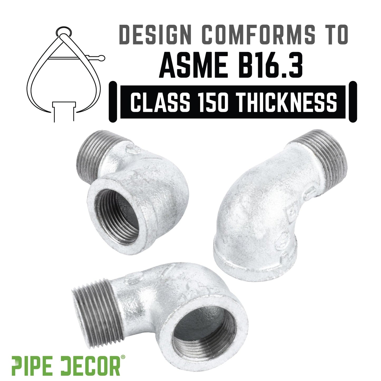 1 1/4 in. Galvanized Iron 90 Degree Street Elbow