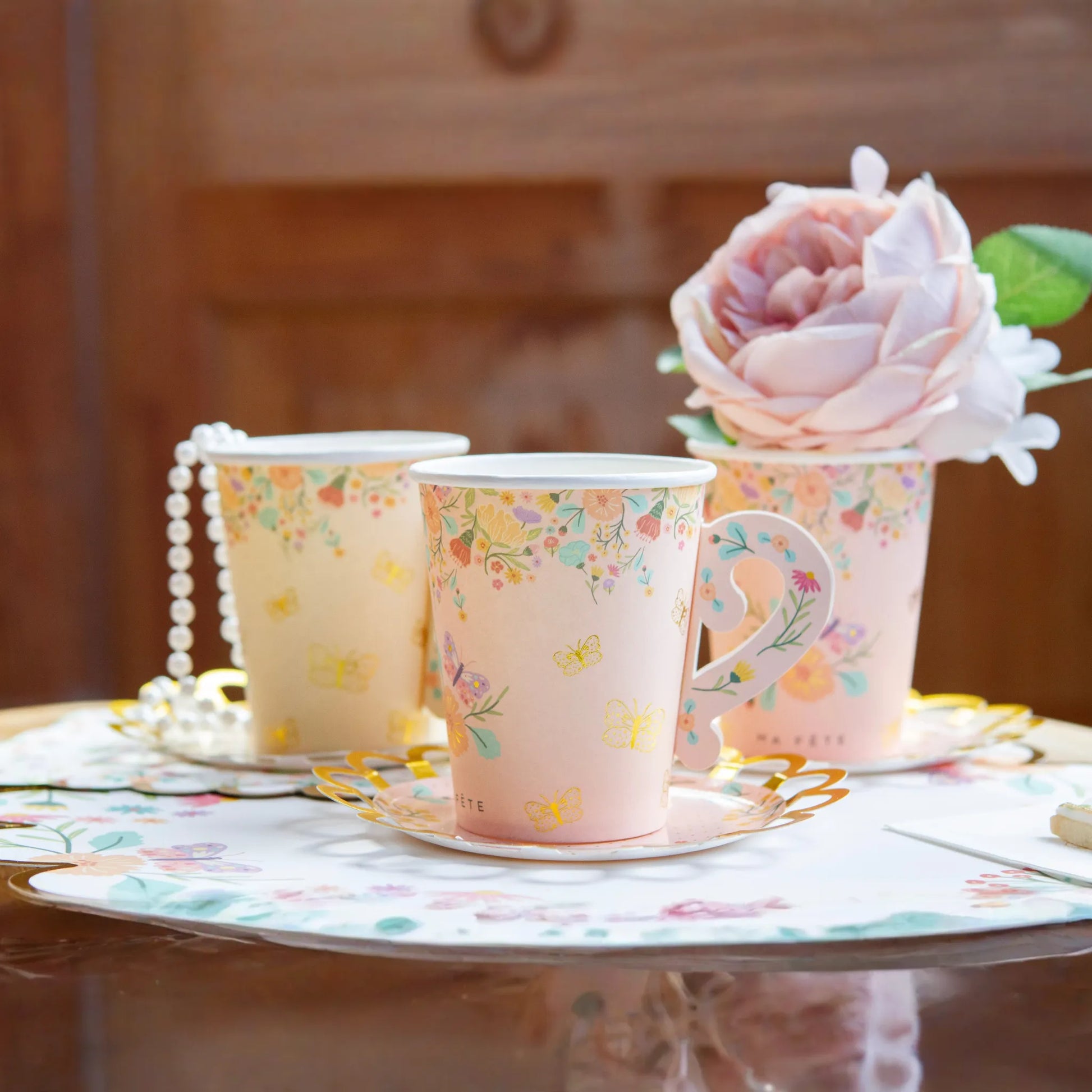 Tea Party Cups & Saucers Set