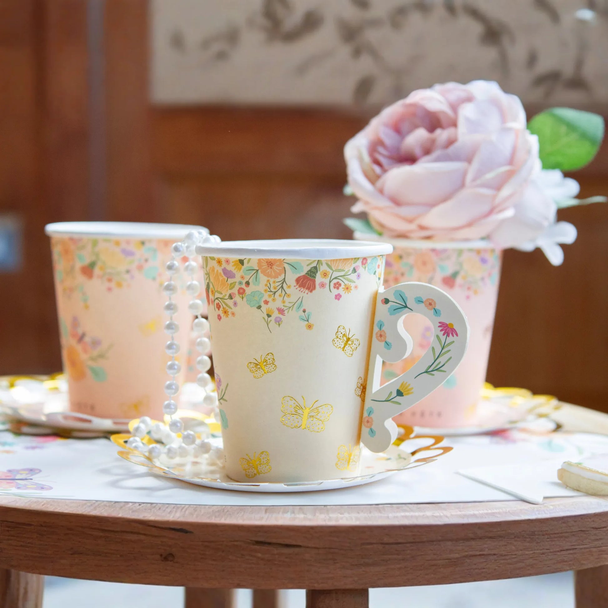 Tea Party Cups & Saucers Set