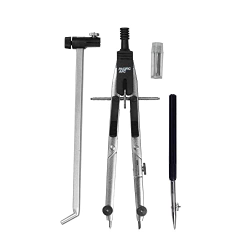 Pacific Arc Pro Series: Jet Bow Drafting Compass w/Ruling Pen & Extension Bar - Double Break Legs - Made in Germany