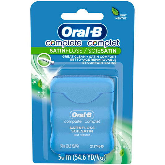 Oral-B® Complete Satin Floss™ – Mint Flavor (50 m / 54.6 yds)
