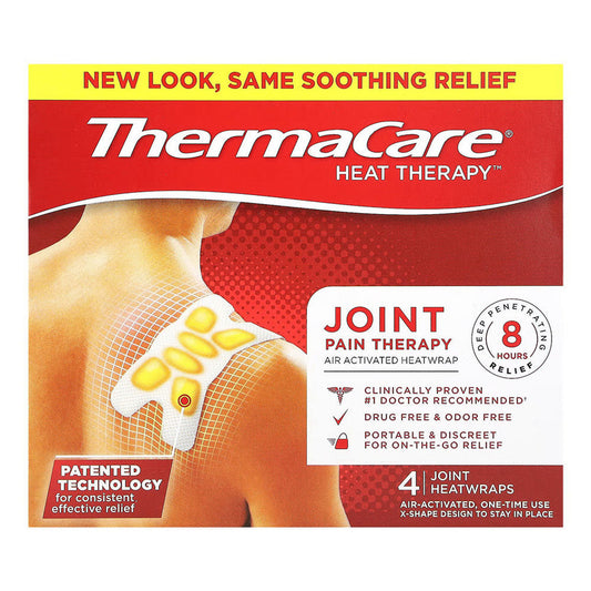 ThermaCare Advanced Joint & Muscle Pain Relief Heat Patches – 4 Count – Portable Adhesive Heating Pads