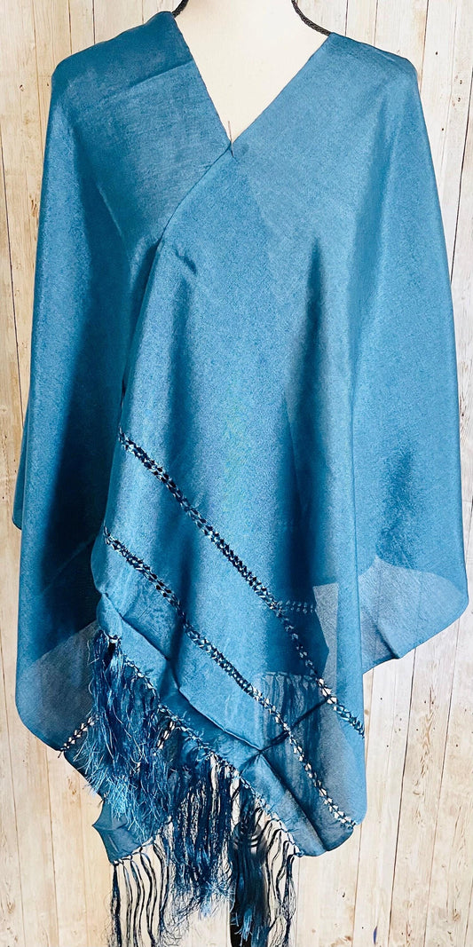 Authentic Mexican Silk Shawl Wrap Reboso Mexicano De Artiseda