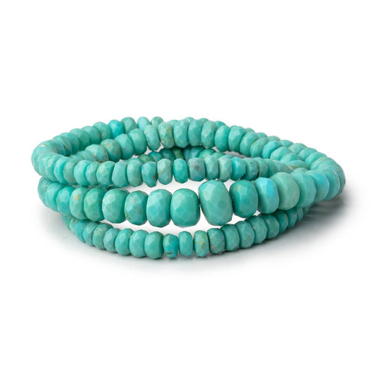 3.5-8mm Turquoise Faceted Rondelle Beads 16 inch 145 pieces A