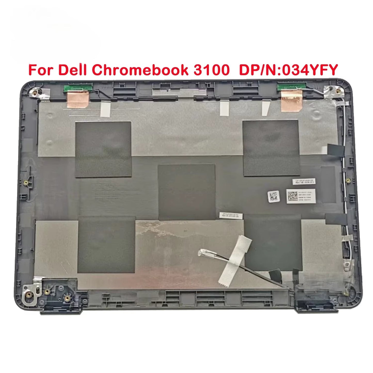 WAF New Original 034Yfy 0J08G3 Black for Dell Chromebook 3100 Laptop Top Case Back Cover LCD Cover Rear Lid a Cover W/Logo Ante