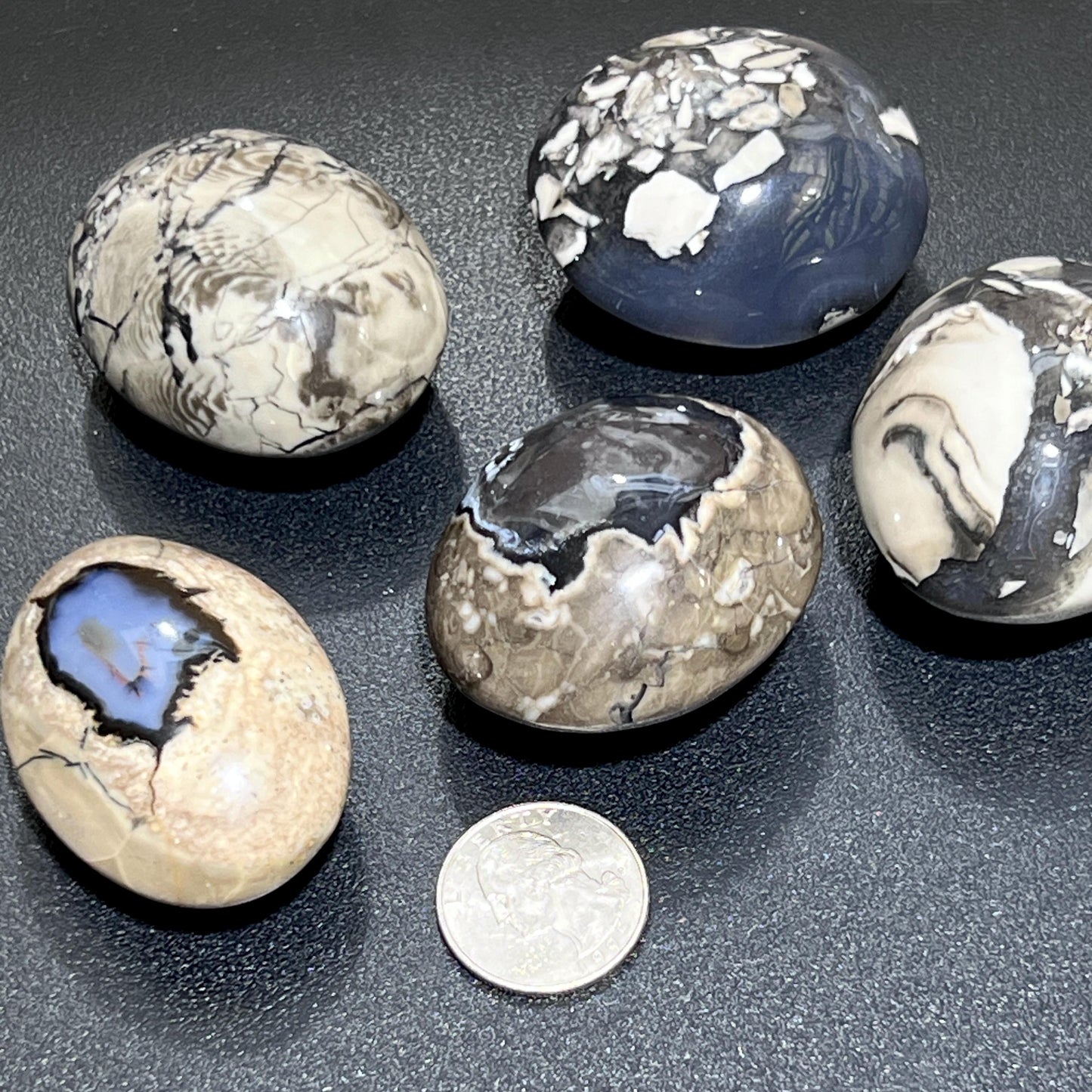 Volcanic Agate Palm Stone (UV Reactive) Gemstone Decor Carving Wholesale Supply