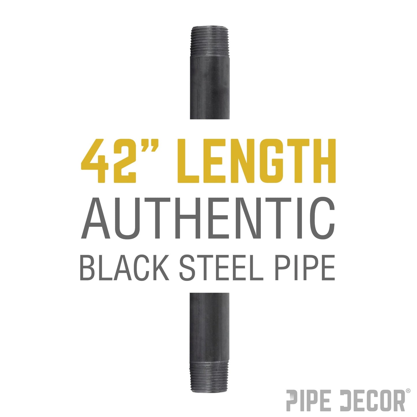 1 in. x 42 in. Black Pipe
