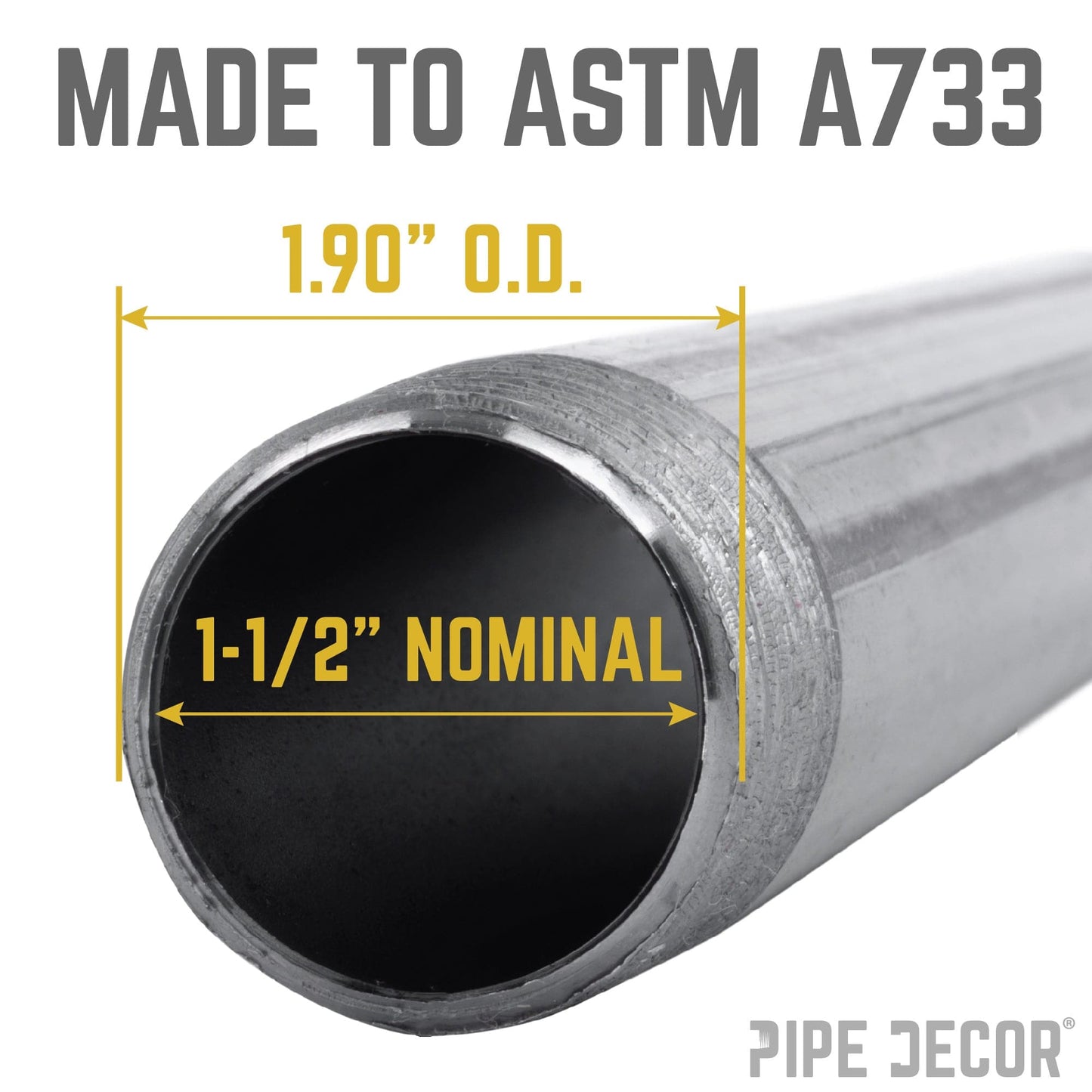 1 1/2 in. x 5 1/2 in. Black Pipe