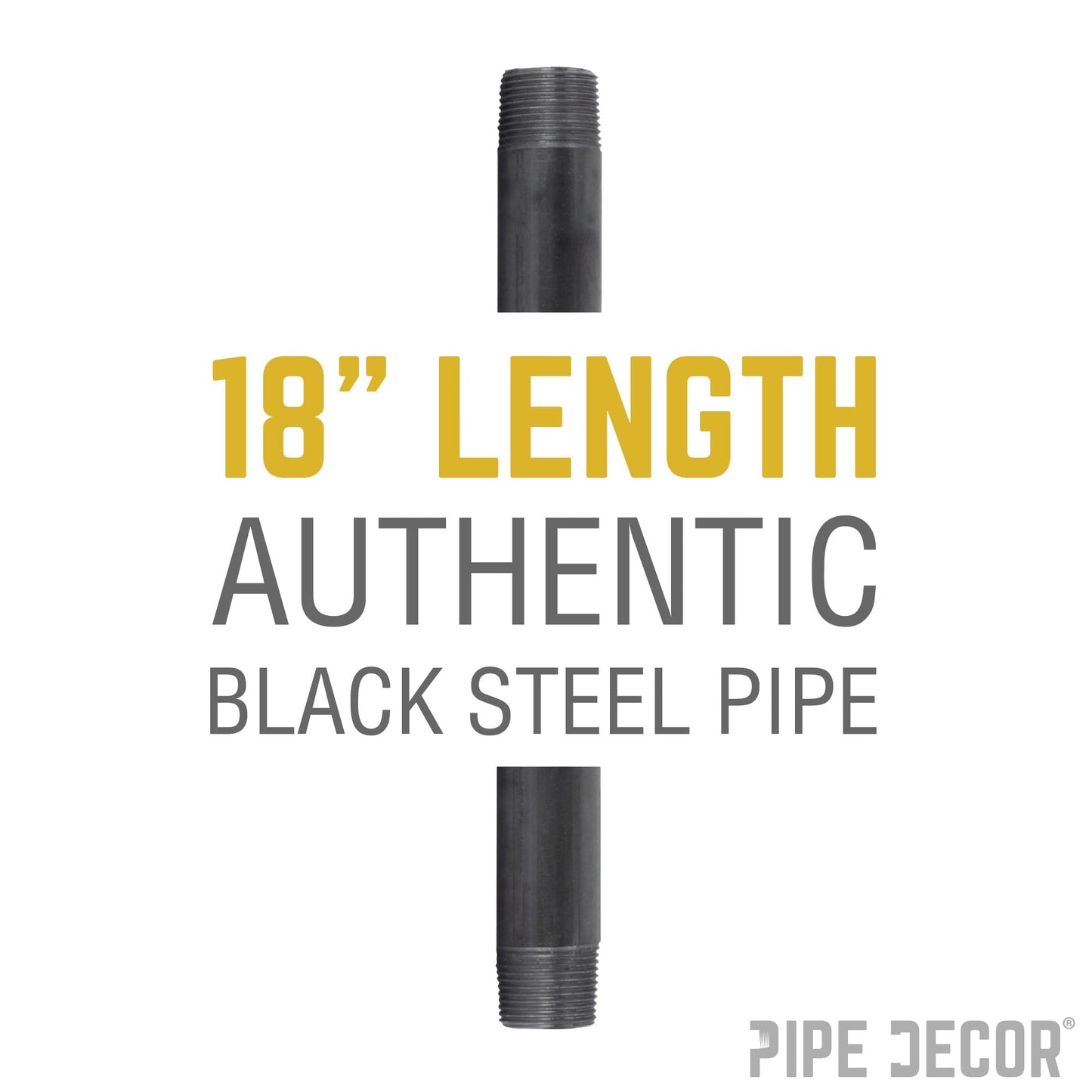 2 in. x 18 in. Black Pipe