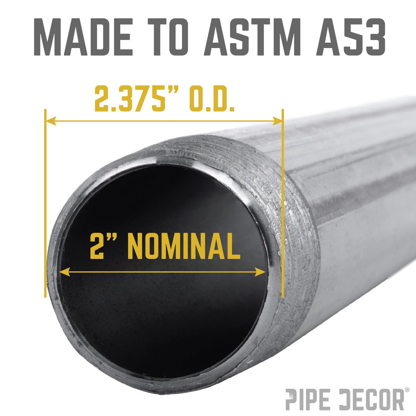 2 in. x 30 in. Black Pipe