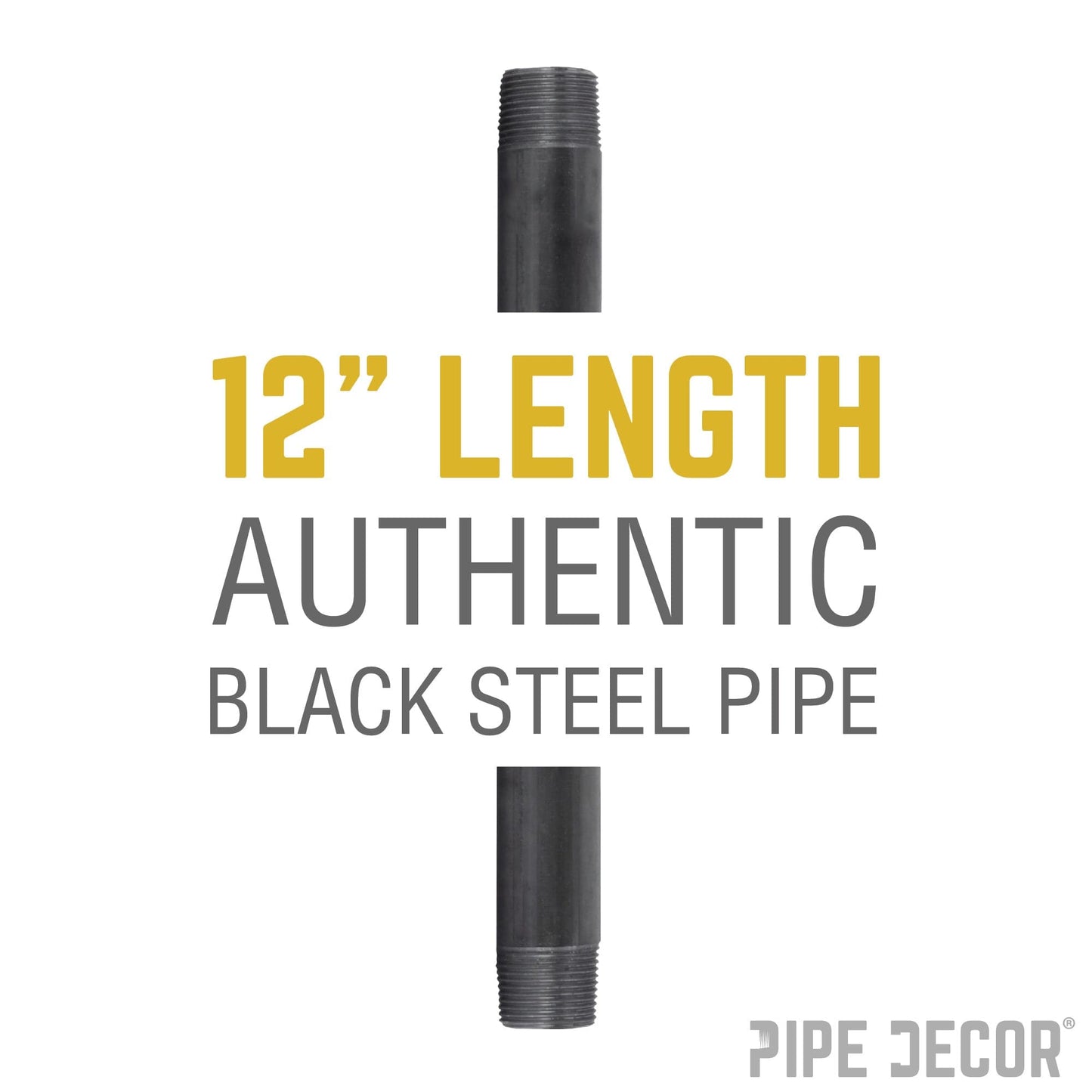 3/8 in. x 12 in. Black Pipe