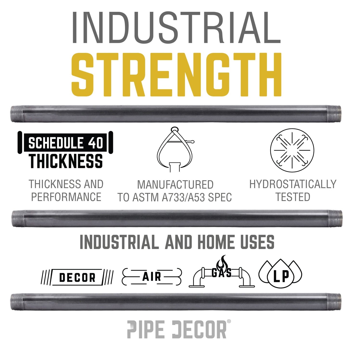 3/8 in. x 4 in. Black Pipe