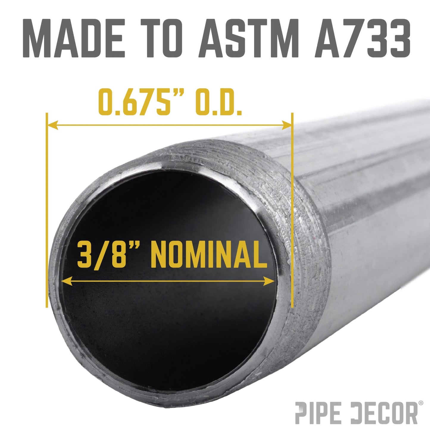 3/8 in. x 6 in. Black Pipe