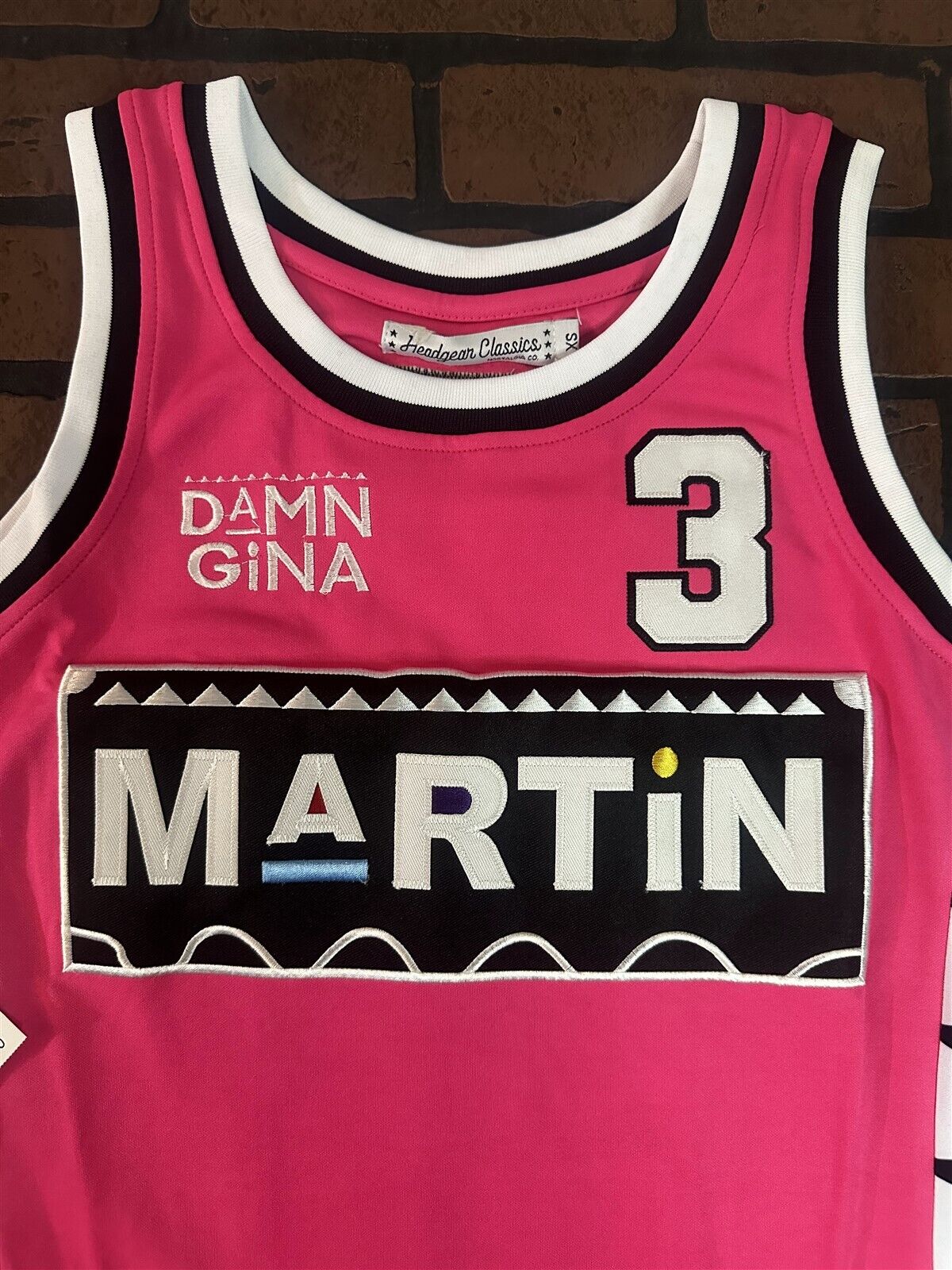 MARTIN - Damn Gina #3 Pink Headgear Classics Basketball Jersey ~Never Worn~ XS