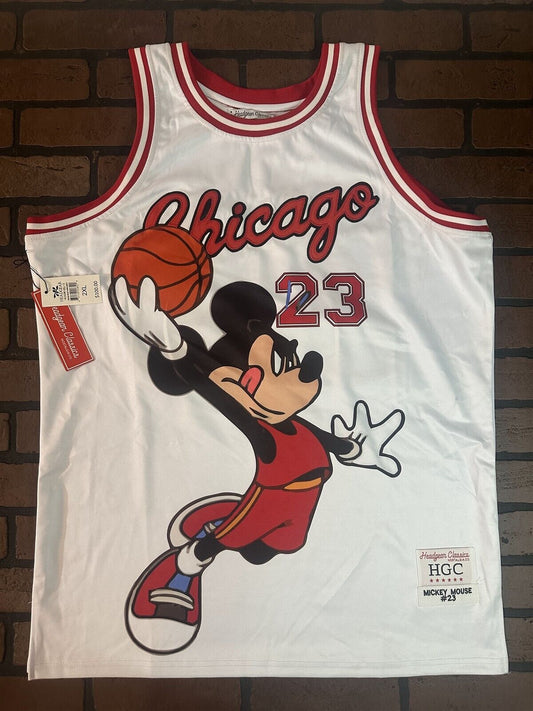 MICKEY MOUSE #23 White Headgear Classics Basketball Jersey ~Never Worn~ 2XL
