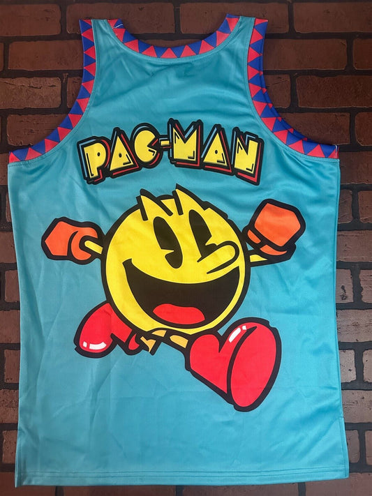 PAC MAN Blue Headgear Classics Basketball Jersey ~Never Worn~ S L
