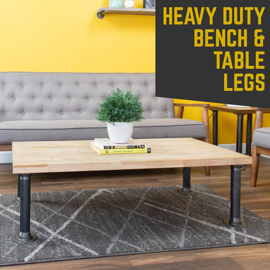 1 1/2 in. x 12 in. Round Flange Pipe Table Legs - 2 Pack