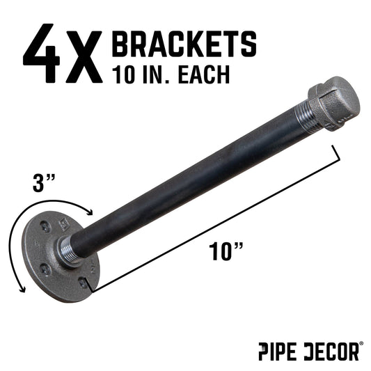 1/2 in. x 10 in. Clothing Hanging Bracket Kit, 4-Pack