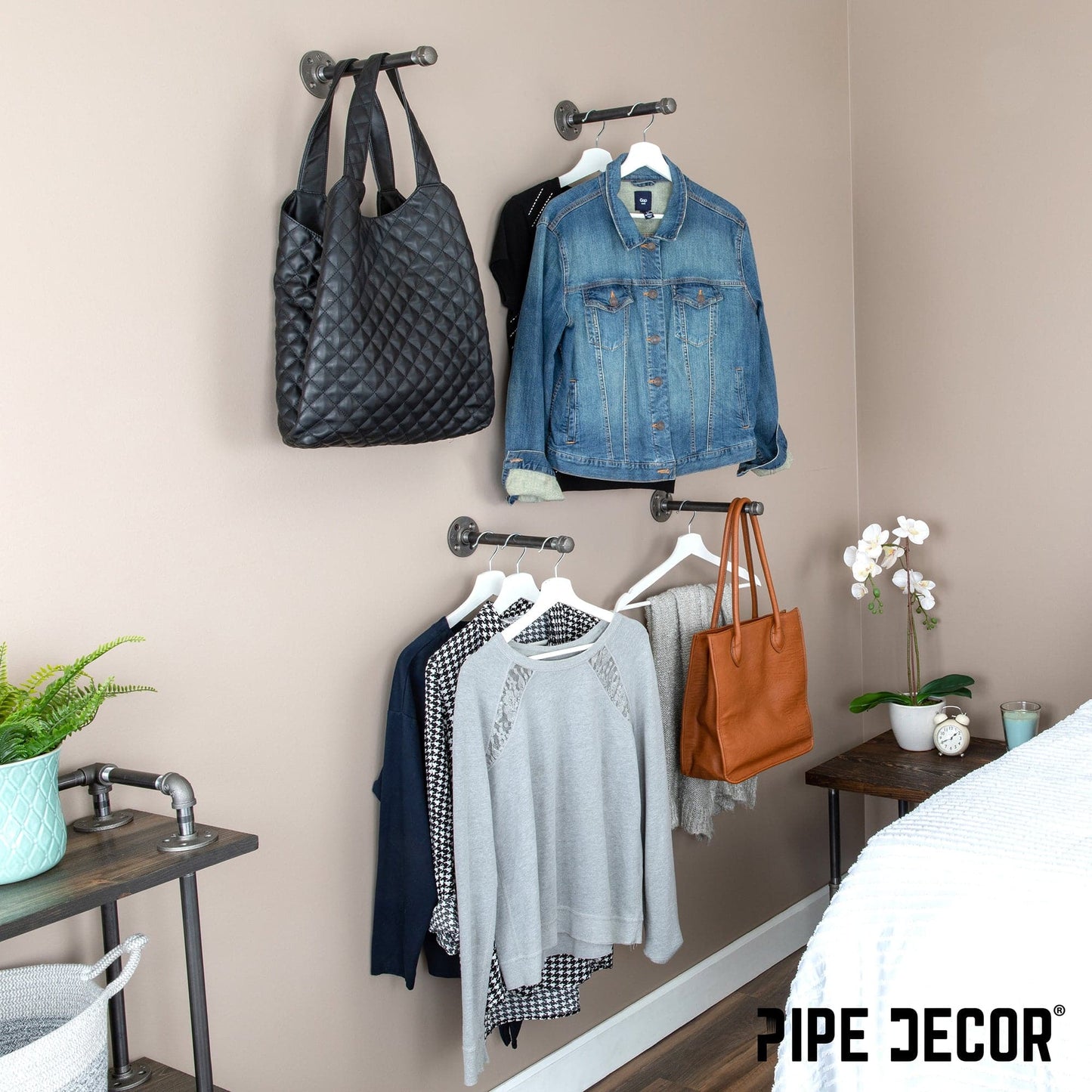 1/2 in. x 10 in. Clothing Hanging Bracket Kit, 4-Pack