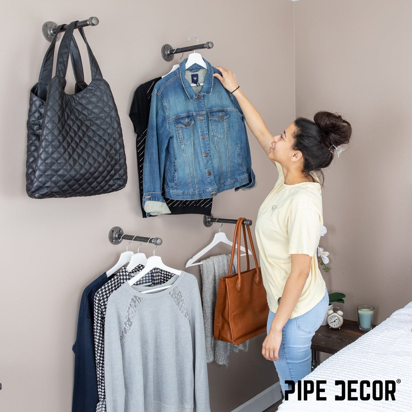 1/2 in. x 10 in. Clothing Hanging Bracket Kit, 4-Pack